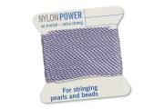 2m NylonPower Bead Cord on card with needle, lilac, No.1 =  Ø 0,35mm