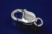 Trigger clasp long with ring 925/- Silver 18mm x 10,5mm