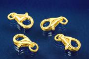 Trigger Clasp with open Ring 11 mm 925/- Silver gold plated