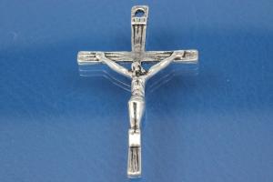 Pendant Cross with Jesus, metal silver color