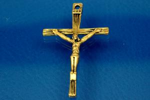Pendant Cross with Jesus, metal gold color