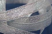 Organza Ribbon by meter, width ca. 10mm, silver color, double sided