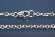 Round Anchor Chain necklace 3mm 925/- Silver with trigger clasp, Length 60cm