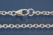 Round Anchor Chain necklace 3,8mm 925/- Silver with trigger clasp, Length 75cm