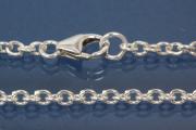 Rundankerkette �3,8mm 925/- Silber mit Karabiner, L�nge 75cm