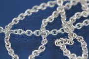 Round Anchor Chain necklace 2,3mm 925/- Silver with trigger clasp, Length 45cm