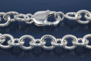 Bracelet Round Anchor Chain 925/- Silver with pattern, width ca. 7mm, Length ca. 50cm