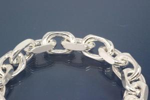 Armband Ankerkette 925/- Silber diamantiert, Breite ca. 11,2mm, Lnge ca. 24cm