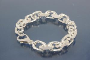Bracelet Anchor Chain 925/- Silver diamond cut, width ca. 11,2mm, Length ca. 24cm