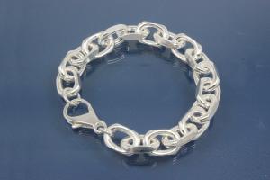 Bracelet Anchor Chain 925/- Silver diamond cut, width ca. 11,2mm, Length ca. 24cm