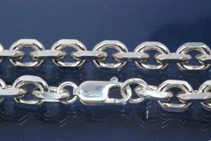 Bracelet Anchor Chain 925/- Silver diamond cut, width ca. 8,7mm, Length ca. 19,5cm