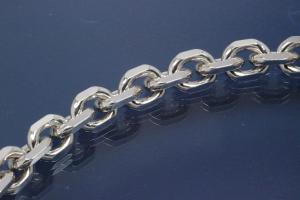 Bracelet Anchor Chain 925/- Silver diamond cut, width ca. 8,7mm, Length ca. 19,5cm