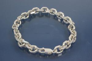 Bracelet Anchor Chain 925/- Silver diamond cut, width ca. 8,7mm, Length ca. 22cm