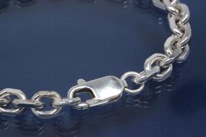 Bracelet Anchor Chain 925/- Silver diamond cut, width ca. 6,9mm, Length ca. 20cm