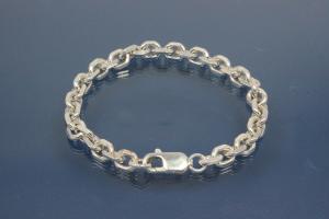 Armband Ankerkette 925/- Silber diamantiert, Breite ca. 6,9mm, Lnge ca. 20cm