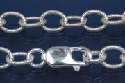 Round Anchor Chain 925/- Silver with pattern, width ca. 7mm, Length ca. 50cm