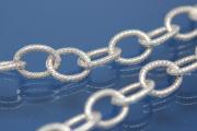 Round Anchor Chain 925/- Silver with pattern, width ca. 7mm, Length ca. 50cm