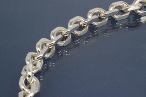 Halskette Ankerkette 925/- Silber diamantiert, Breite ca. 8,7mm, Lnge ca. 60cm