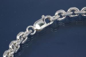 Halskette Ankerkette 925/- Silber diamantiert, Breite ca. 6,9mm, Lnge ca. 45cm