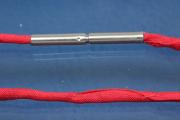 Collier, Habotaiseiden rot 3mm, mit Edelstahl Bajonettverschluss, Lnge 60cm