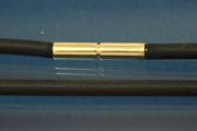 Kautschukreif 1,5mm, mit Bajonettverschluss 925/- Silber vergoldet, Lnge 42cm