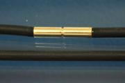 Kautschukreif 1,5mm, mit Bajonettverschluss 925/- Silber vergoldet, Lnge 55cm