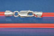 PVC-Kautschukreif 3mm, mit Karabiner 925/- Silber, Lnge 45cm