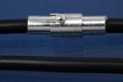 Kautschukreif 6mm, mit Magnet-Bajonettverschluss silberfarben, Lnge 60cm