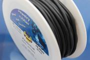 15m rubber cord on spool, black, 6mm