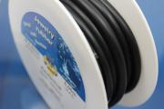 5m rubber cord on spool, black, 6mm