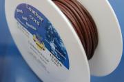10m Leather cord, round, on spool, brown, Ø3mm