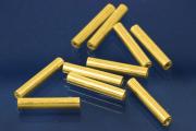 Cut tube 925/- Silver gold plated long 10mm A 1,8mm I 0,7mm