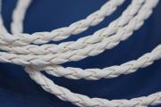 PU-leather-cord woven color white Ø3mm
