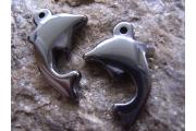 Hematite Pendant Dolphin, approx. 18x28,5mm, hole approx. 1,2mm