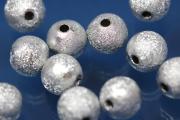 Exclusive Glitter Beads silver color, Ø 8mm