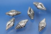 Shell small, plastic silver color antique, approx 7,5x16,5mm