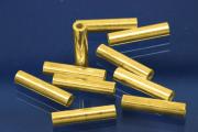 Cut tube 925/- Silver gold plated long 8mm A 1,8mm I 0,7mm