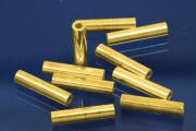 Cut tube 925/- Silver gold plated long 8mm A 2,2mm I 1,2mm