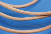 Leather cord round (real leather)  3,0mm, color light brown