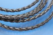 PU-leather-cord woven color black Ø3mm