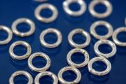 Soldered Jump Rings, round ca. Ø6mm, 925/- Silver