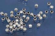 Beads 925/- Silver rhodium plated polished, faceted version ca.Ø2,5mm, hole ca. Ø1,2mm