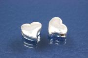 Spacer beads heart shape 925/- silver, size Maße 7,0x6,4x3,3mm, B1,5mm,