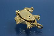 Click-Fix Clasp Frog ca. 18x16mm, 925/- Silver gold plated with Cubic Zirconia