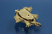 Klick-Fix Schliee Frosch ca. 18x16mm, 925/- Silber vergoldet mit Zirkonia