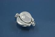 Klick-Fix Schliee Schlange ca. 17x13mm, 925/- Silber rhodiniert mit Zirkonia