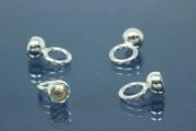 Pearl capsule with closed ring Ø 4mm 925/- Silver