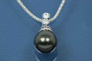 Anh�nger 925/- Silber rhodiniert mit Shellperle