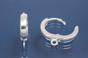 Foldable hoop earring 925/- silver with integrated loop, approx size AØ12 x B2,7 x S1,8mm