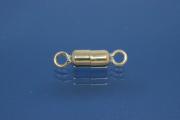 Magnetic Clasp 925/- Silver gold plated, cylinder ca. 3,5x14,4mm, polished